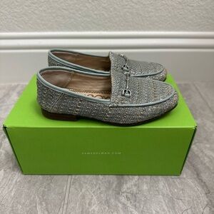 Sam Edelman Blue Loafers with Horsebit Detail